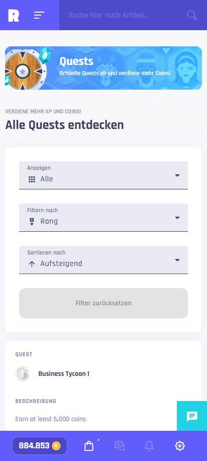 Tägliche Quests für Bonus-Coins und XP abschließen