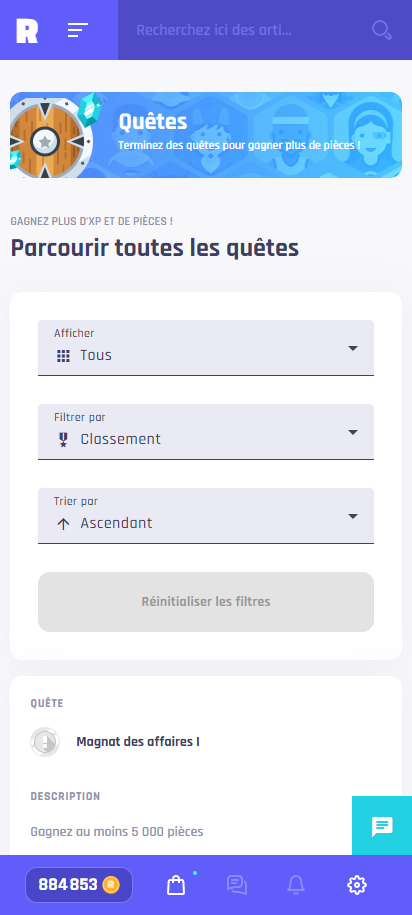 Quêtes (mobile)