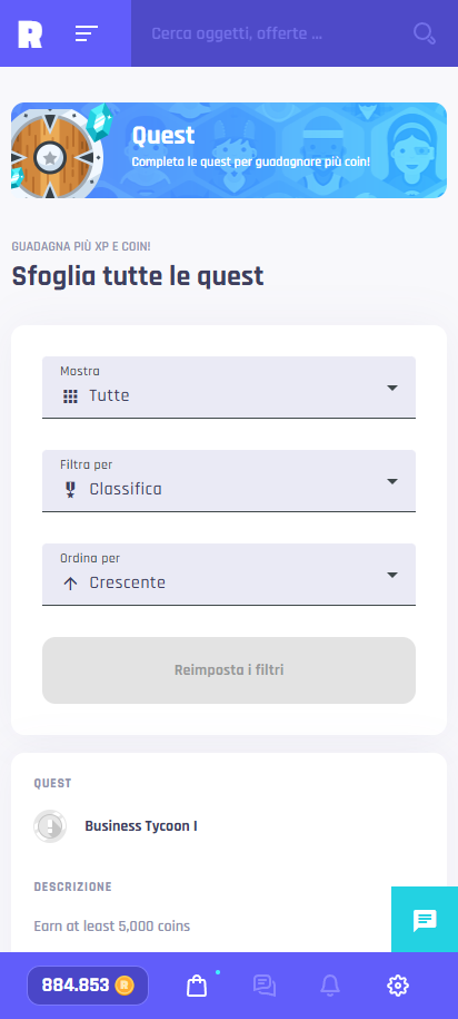 Completa le quest giornaliere per coin bonus e XP