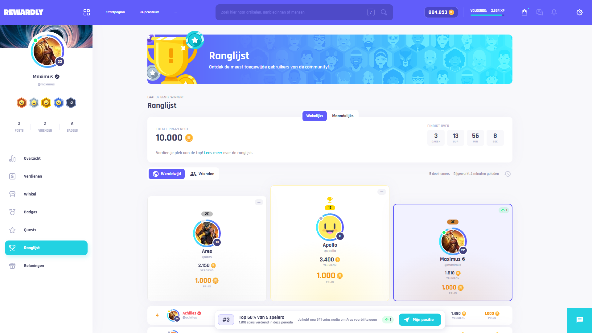 Ranglijst (desktop)