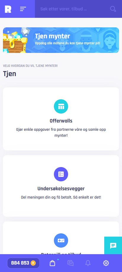 Tjen mynter ved å fullføre undersøkelser, tilbud og oppgaver