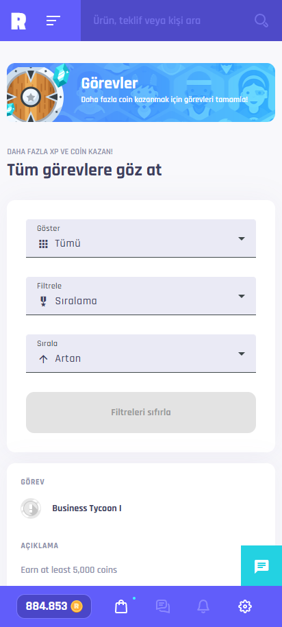 Bonus coin ve XP için günlük görevleri tamamla