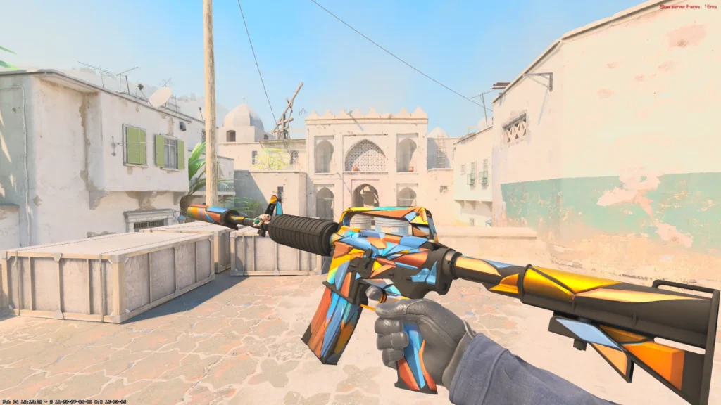 Best CS2 Skins Under $10 in 2026: Top Budget Picks & Buying Guide 42 M4A1-S Leaded Glass skin in CS2 featuring a colorful stained glass pattern across the weapon body in Field-Tested condition