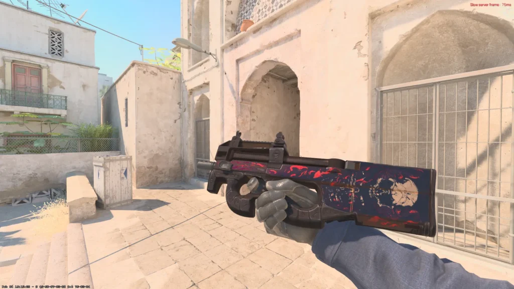 Best CS2 Skins Under $10 in 2026: Top Budget Picks & Buying Guide 39 StatTrak P90 Shallow Grave skin in CS2 with detailed skull and horror artwork in Field-Tested condition