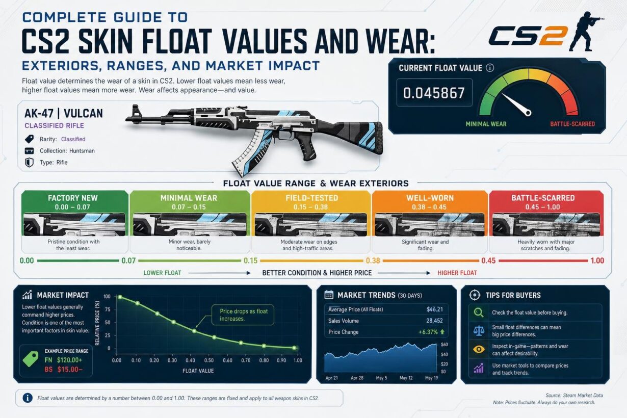 complete guide to cs2 skin float values and wear exteriors ranges and market impact